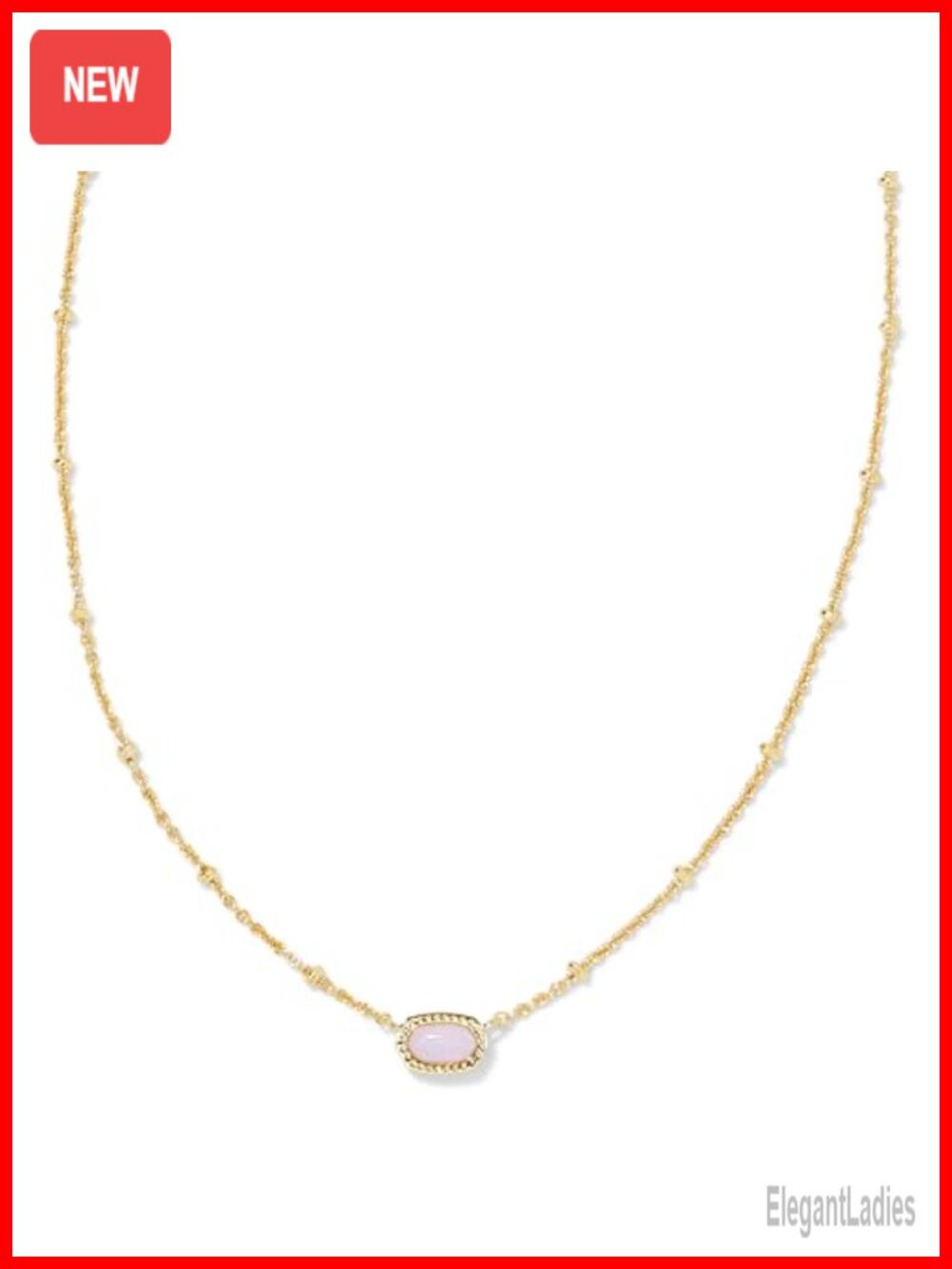 14k Gold-Plated Satellite Pendant Necklace 15" Chain + Extender